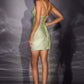 Ladivine CD2424 Fitted Sleek Silhouette Shimmering Fitted Dress