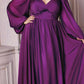 Cinderella Divine CD243C Long Sleeve A-Line Chiffon Dress