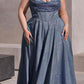 Ladivine CD252 Floor Length Lace Up Glitter A-Line Ball Gown