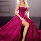 Ladivine CD252 Floor Length Lace Up Glitter A-Line Ball Gown