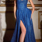 Ladivine CD252 Floor Length Lace Up Glitter A-Line Ball Gown