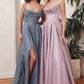 Ladivine CD252 Floor Length Lace Up Glitter A-Line Ball Gown