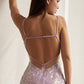 Cinderella Divine CD262 Long Fitted Iridescent Sequin Dress with Slit