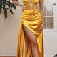Cinderella Divine CD269 Floor Length Strapless Satin Corset Gown