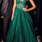 Cinderella Divine CD275 Floor Length Strapless Glitter A-Line Corset Ball Gown