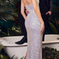 Ladivine CD278 Floor Length Strapless Sequin Encrusted Gown
