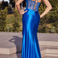 Cinderella Divine CD285 Floor Length Sweetheart Satin Corset Gown