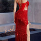 Ladivine CD288 Floor Length Fitted Sequin Cut Out Gown