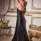 Cinderella Divine CD294 Strapless Satin Corset Mermaid Gown