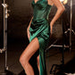 Ladivine CD295 Long Daisy Motif Embellished Bodice Satin Corset Gown