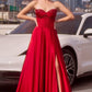 Ladivine CD297 Dress Strapless Beaded Satin A-Line Prom Gown
