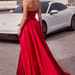 Ladivine CD297 Dress Strapless Beaded Satin A-Line Prom Gown