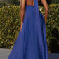 Ladivine CD323 Long Interchangeable Strap Satin A-Line Dress