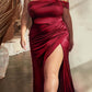 Ladivine CD327 Long One Shoulder Satin Draped Dress