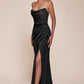 Ladivine CD355 Long Strapless Chiffon Scoop Neck Gown