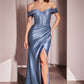 Ladivine CD370 Dress Satin Off The Shoulder Fitted Gown