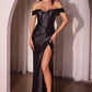Ladivine CD370 Dress Satin Off The Shoulder Fitted Gown