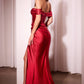 Ladivine CD370 Dress Satin Off The Shoulder Fitted Gown