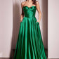 Ladivine CD378 Dress Strapless Satin A-Line Gown