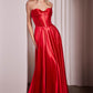 Ladivine CD378 Dress Strapless Satin A-Line Gown