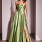 Ladivine CD378 Dress Strapless Satin A-Line Gown