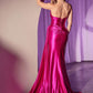 Ladivine CD379 Dress Strapless Fitted Structured Satin Gown