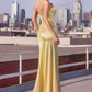 Ladivine CD381 Dress Cut Out Fitted Satin Gown