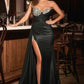 Ladivine CD382 Dress Strapless Stretch Taffeta Embellished Prom Gown
