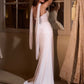 Ladivine CD383W Fitted Chiffon Bridal Gown Strapless Scoop Neck