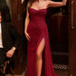 Ladivine CD384 Dress Strapless Draped Fitted Prom Gown