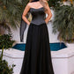 Ladivine CD386 Strapless Curved Neckline Boned Bodice A-line Gown