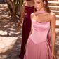 Ladivine CD386 Strapless Curved Neckline Boned Bodice A-line Gown