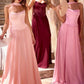 Ladivine CD386 Strapless Curved Neckline Boned Bodice A-line Gown