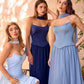 Ladivine CD386 Strapless Curved Neckline Boned Bodice A-line Gown