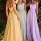 Ladivine CD386 Strapless Curved Neckline Boned Bodice A-line Gown