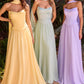 Ladivine CD386 Strapless Curved Neckline Boned Bodice A-line Gown