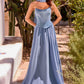 Ladivine CD386 Strapless Curved Neckline Boned Bodice A-line Gown
