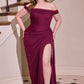 Ladivine CD387C Formal Soirées Off Shoulder Ruched Bodice Plus Size Dress