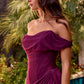 Ladivine CD387 Formal Soirées Off Shoulder Ruched Bodice Evening Dress