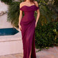 Ladivine CD387 Formal Soirées Off Shoulder Ruched Bodice Evening Dress