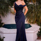 Ladivine CD387 Formal Soirées Off Shoulder Ruched Bodice Evening Dress