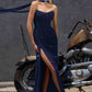 Ladivine CD388 Strapless Draped Neckline Evening Gown