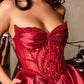 Ladivine CD389 Long A-Line Mikado Skirt Strapless Formal Dress