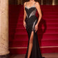 Ladivine CD390 Fitted Sweetheart Neck Stretch Satin Formal Dress