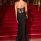 Ladivine CD390 Fitted Sweetheart Neck Stretch Satin Formal Dress