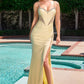 Ladivine CD390 Fitted Sweetheart Neck Stretch Satin Formal Dress
