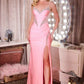 Ladivine CD390 Fitted Sweetheart Neck Stretch Satin Formal Dress