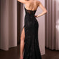 Ladivine CD3929 Dress Strapless Sequin Fitted Gown
