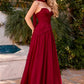Ladivine CD395 Outdoor Soirees A-line Flowy Strapless Dress