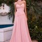Ladivine CD395 Outdoor Soirees A-line Flowy Strapless Dress